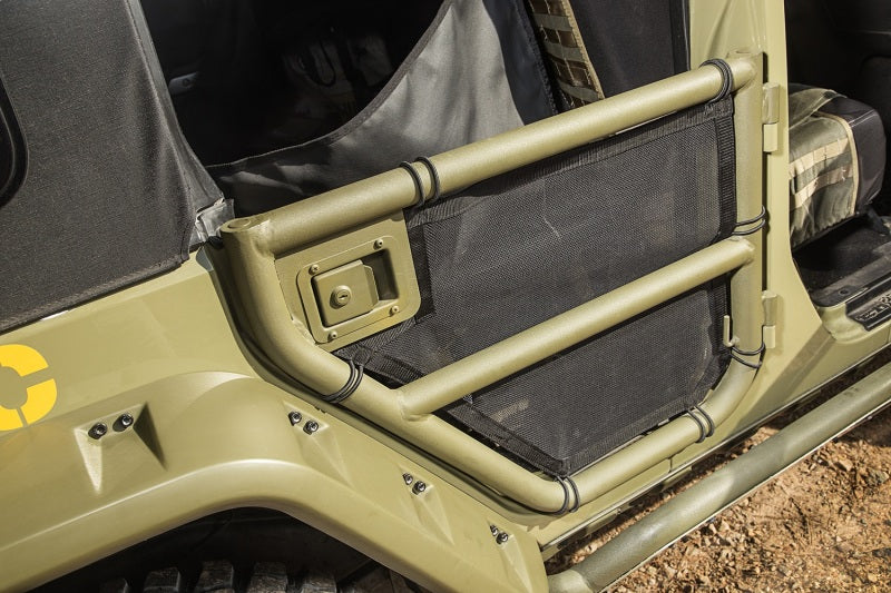 Paire de couvre-portes arrière Rugged Ridge Tube noirs pour Jeep Wrangler JKU 07-18