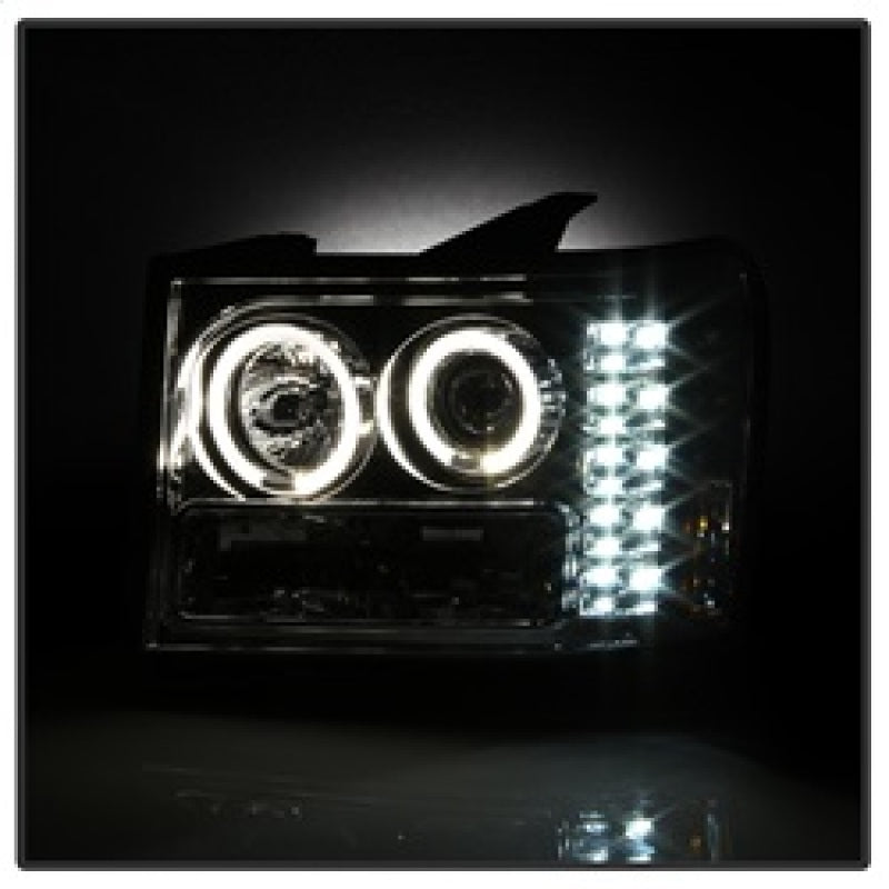 Phares de projecteur Spyder GMC Sierra 1500/2500/3500 07-13 LED Halo- LED Chrome PRO-YD-GS07-HL-C