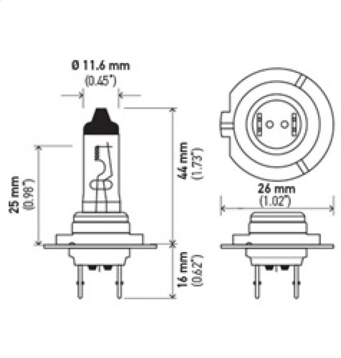 Ampoule haute puissance Hella H7 12V 100W PX26d T4.6