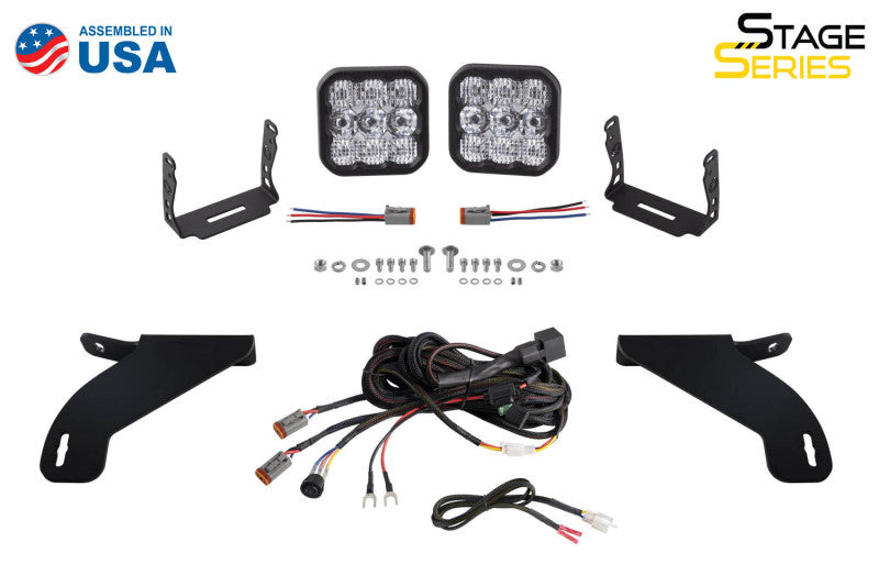 Kit d'éclairage à LED pour pare-chocs Ford F-150 SS5 21-22 de Diode Dynamics - Combo Pro jaune
