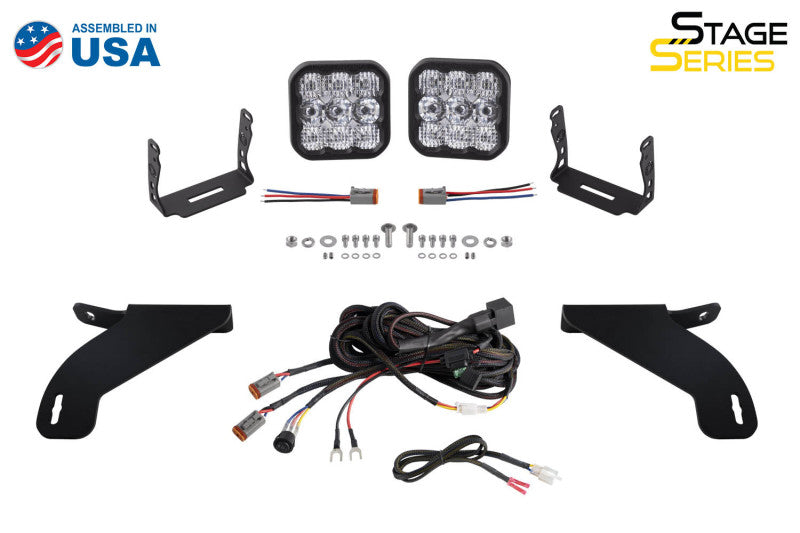 Diode Dynamics 21-22 Ford F-150 SS5 Bumper LED Pod Light Kit Sport - White Combo