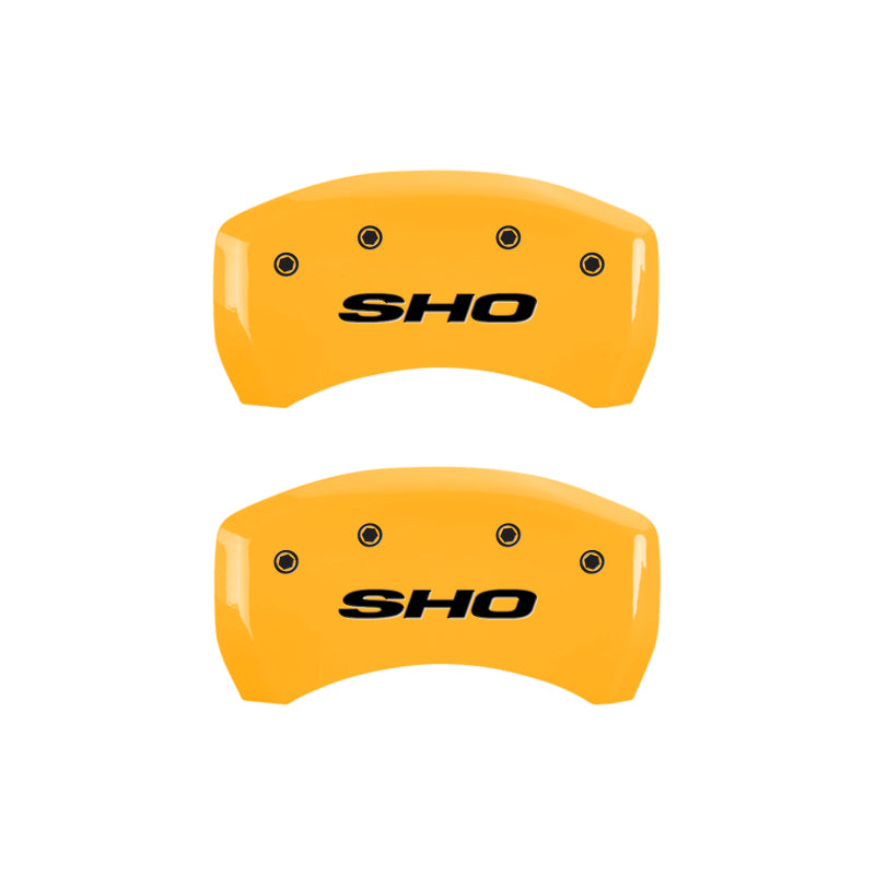 MGP 4 Caliper Covers Engraved Front & Rear SHO Yellow finish black ch