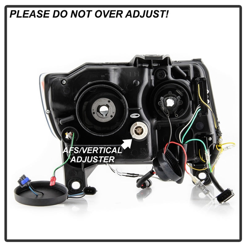 Jeep Grand Cherokee Spyder 11-13 - Phares de projet Light Bar - Modèle Halo - Noir - PRO-YD-JGC11-LB-BK