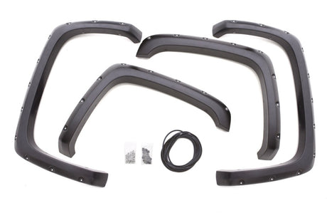 Élargisseurs d'aile texturés plats Elite Series de Lund 19-22 GM Silverado/Sierra RX avec boulons noirs - Noir 4 pièces