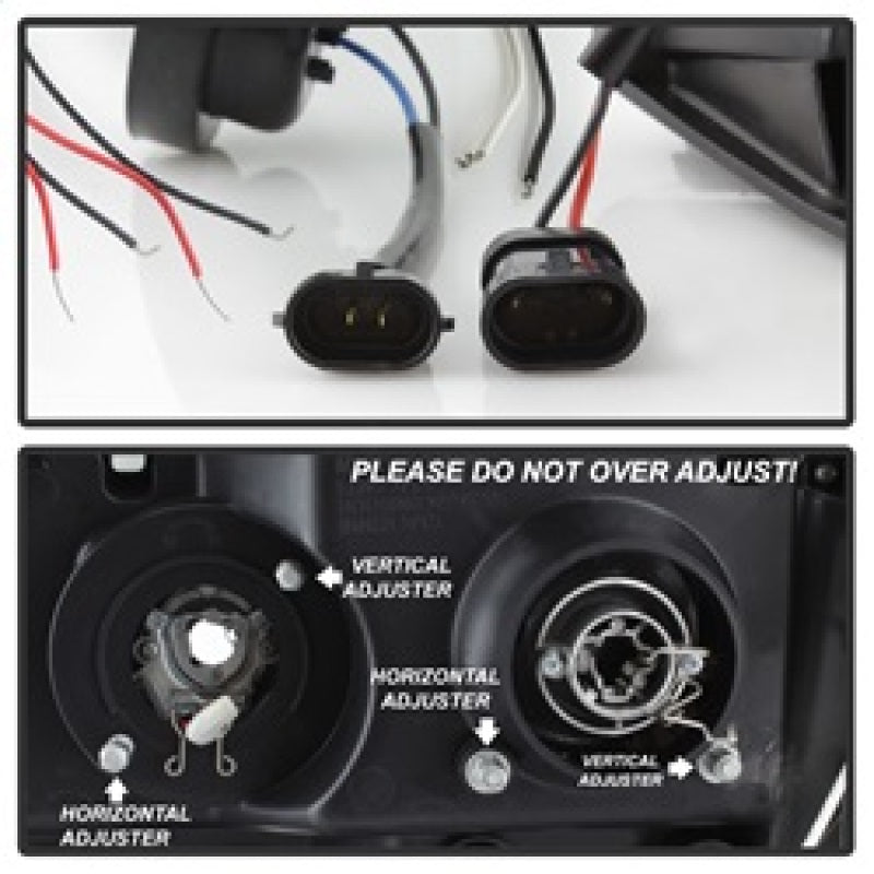 Phares de projecteur Spyder GMC Sierra 1500/2500 07-13 LED Halo- LED Blk Smke PRO-YD-GS07-HL-BSM
