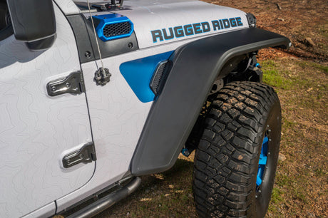 Ensemble d'élargisseurs d'ailes Rugged Ridge Max Terrain avant et arrière 18-22 Jeep Wrangler JL