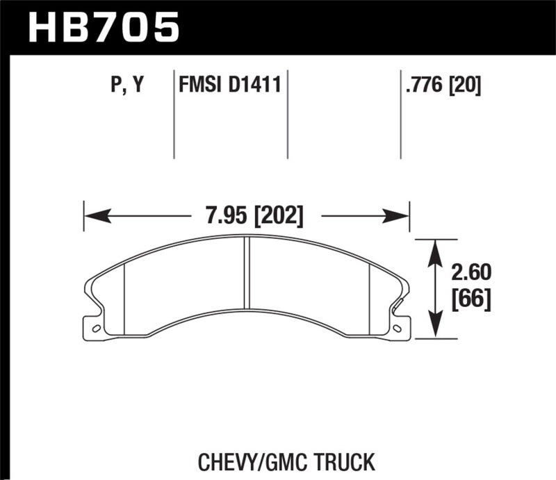 Plaquettes de frein arrière Hawk SuperDuty pour Chevy/GMC Express/Silverado/Savana/Sierra 15/25/35/4500