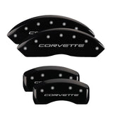 Couvre-étriers MGP 4 gravés avant et arrière C5/Corvette finition noire argent ch
