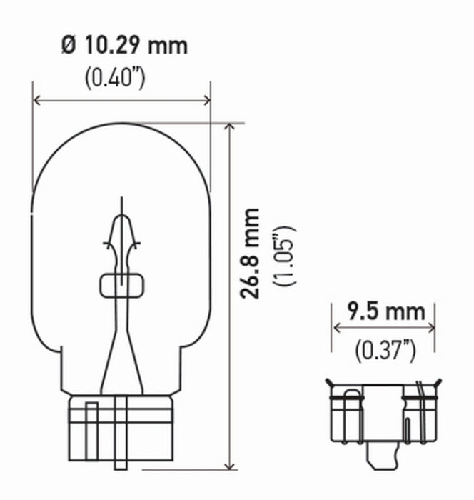 Ampoule Hella 2827Na 12V 5W W21X95D Nom (2)