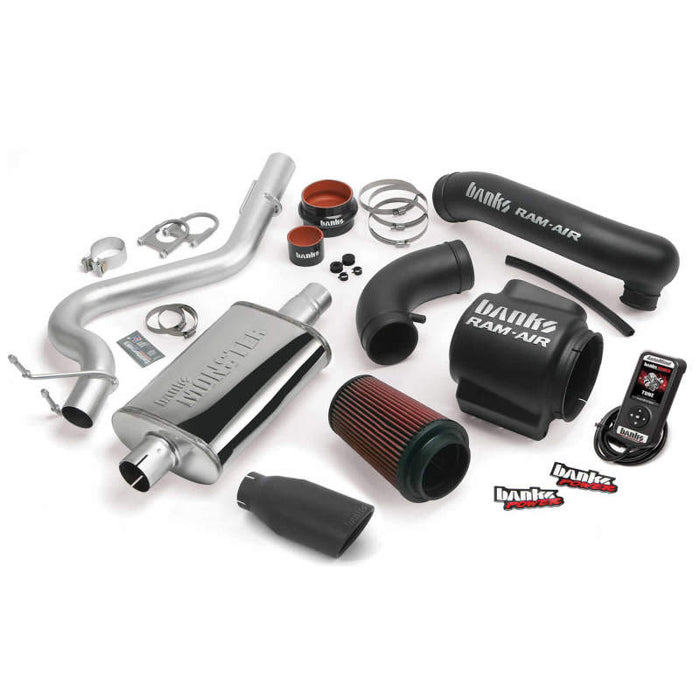 Système d'échappement simple SS avec embout noir pour Jeep Wrangler Unlimited 4.0L 04-06 de Banks Power