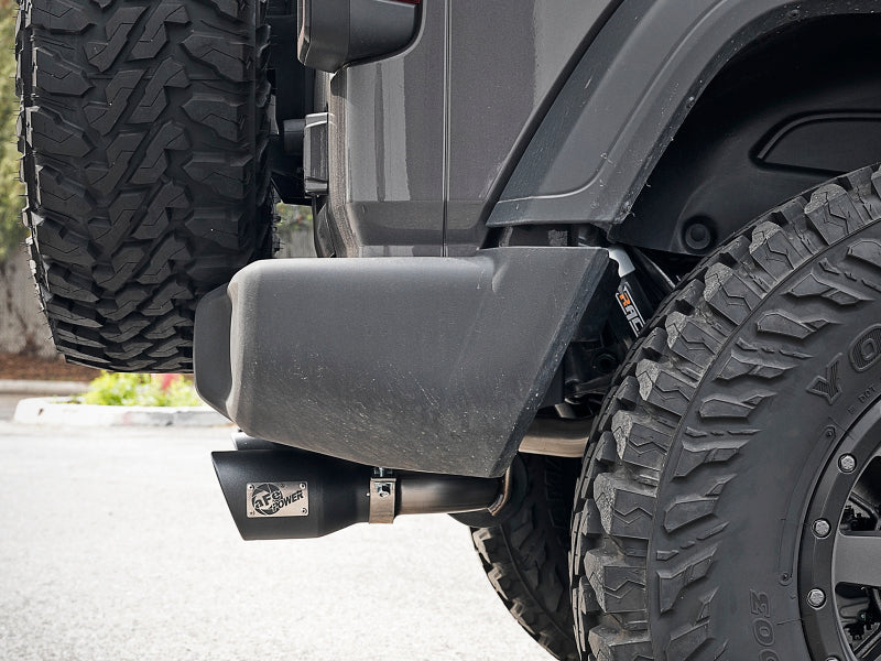 Échappement arrière Cat-Back aFe Rebel Series 2,5 pouces 409 SS avec embouts noirs 18-19 Jeep Wrangler (JL) V6 3,6 L