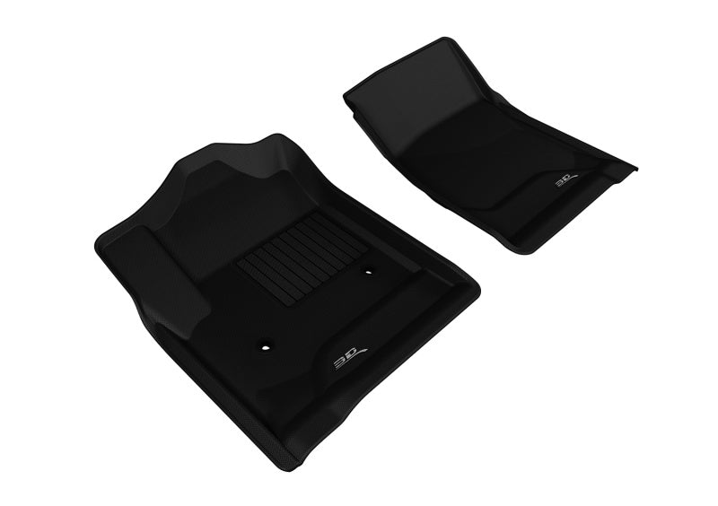 Tapis de sol 3D MAXpider 2014-2018 pour Chevrolet/GMC Silverado/Sierra à cabine standard Kagu, 1ère rangée - Noir