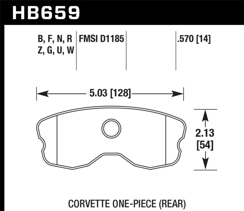 Plaquettes de frein arrière Hawk 10-12 Chevy Corvette Grand Sport / 06-12 Corvette Z06 DTC-70