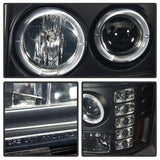 Phares de projecteur Spyder GMC Sierra 1500/2500 07-13 LED Halo- LED Blk Smke PRO-YD-GS07-HL-BSM