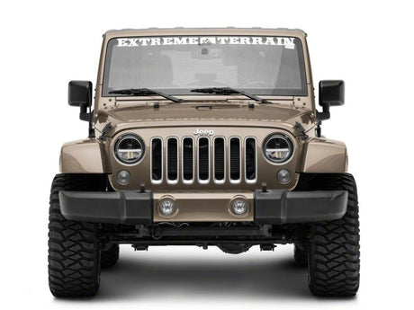Phares à DEL axiaux Raxiom 97-18 Jeep Wrangler TJ et JK 7 pouces avec DRL - Boîtier noir (lentille transparente)