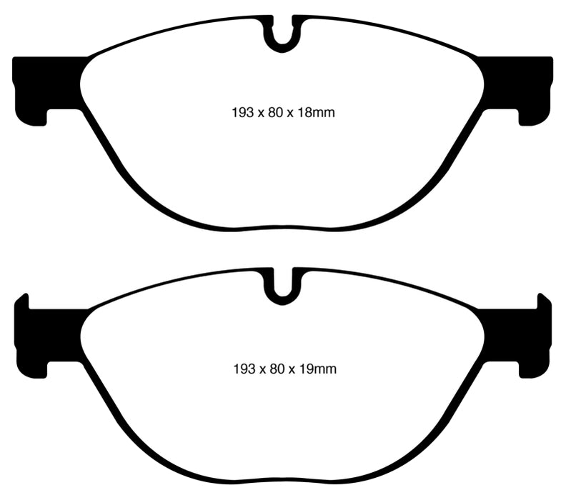 Plaquettes de frein avant EBC Performance Yellowstuff pour BMW 528 2.0 Turbo (F10) 12-13