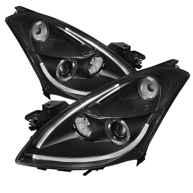 Phares de projecteur Spyder Nissan Altima 4 portes 10-12 avec feux de jour à DEL Halo noir PRO-YD-NA104D-LTDRL-BK