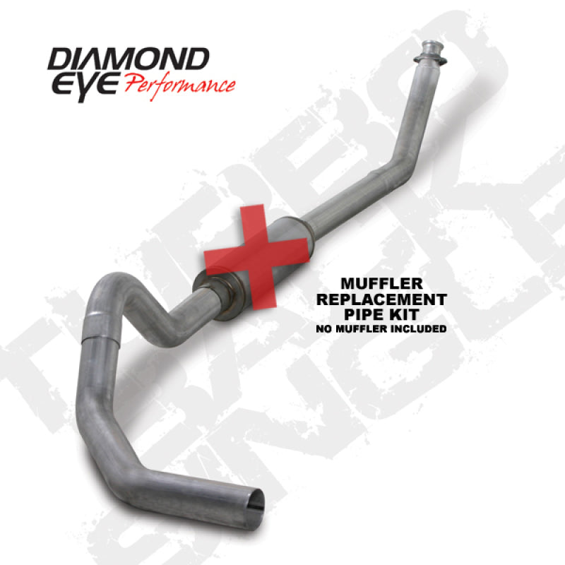 Diamond Eye KIT 4in TB MFLR RPLCMENT PIPE SGL AL: 98.5 - 02 DODGE CUMMINS 5.9L