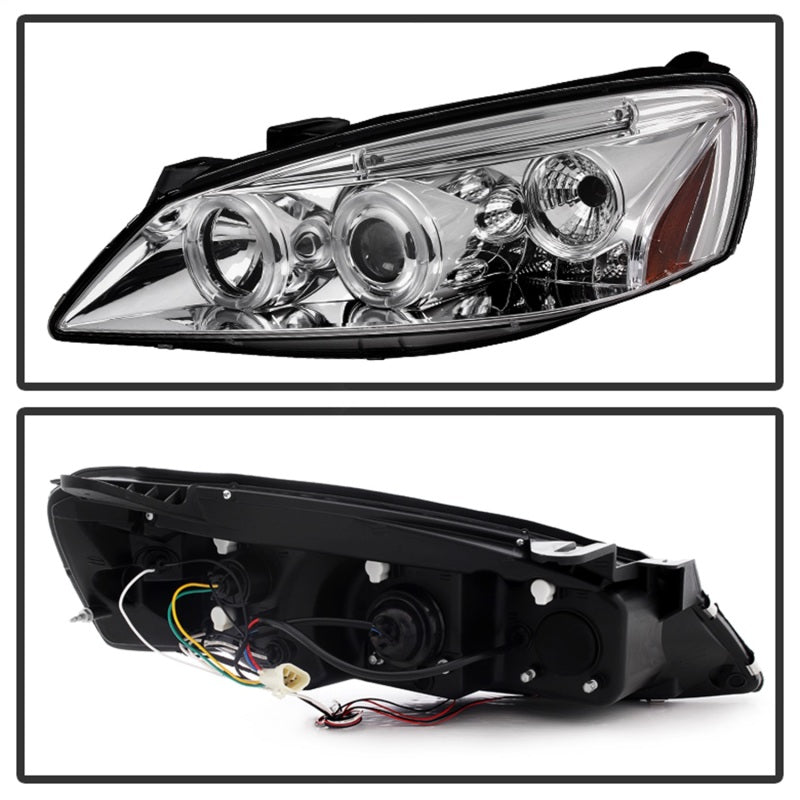 Phares de projecteur Spyder Pontiac G6 2/4DR 05-08 LED Halo LED Chrm PRO-YD-PG605-HL-C