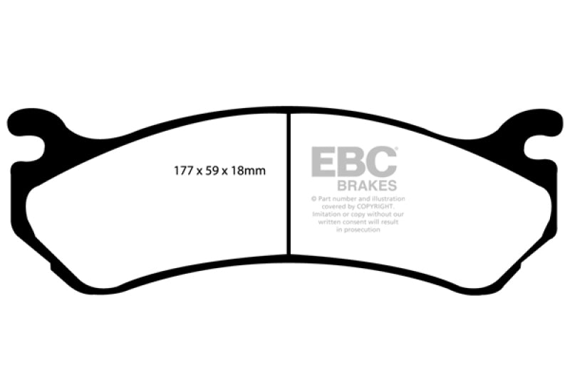 EBC 02 Cadillac Escalade 5.3 (étrier arrière Akebono) Plaquettes de frein avant Greenstuff