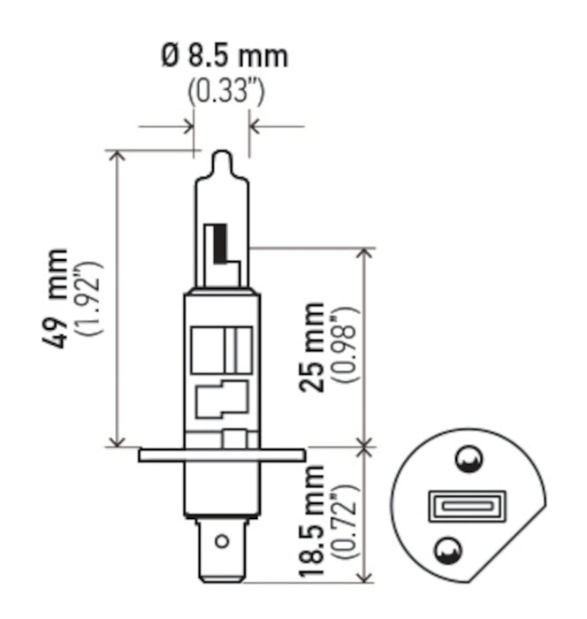 Ampoule Hella H1 12V 55W P14.5s T2.5