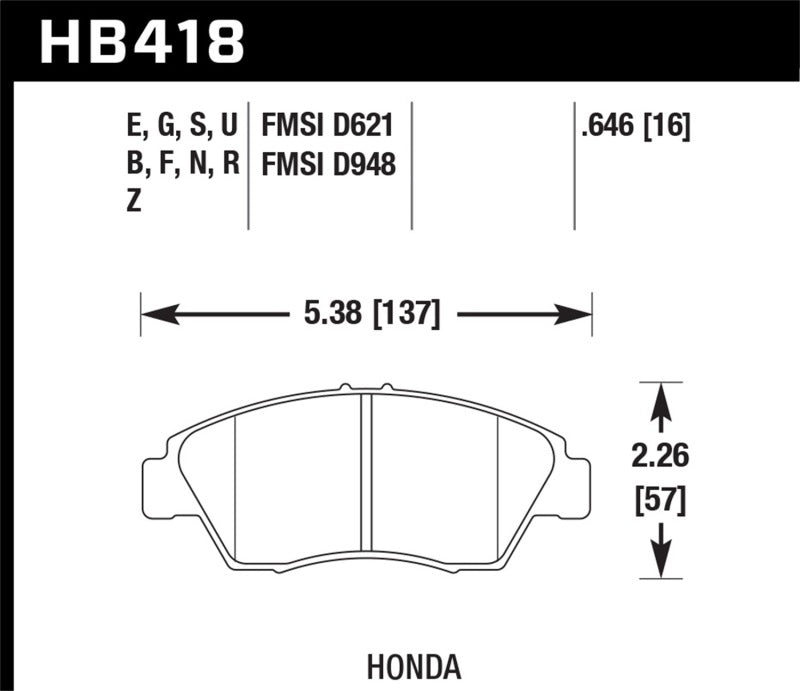 Plaquettes de frein avant Hawk 02-06 RSX (non-S) / 03-09 Civic Hybrid / 04-05 Civic Si avant Blue 9012 Race