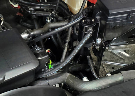 J&L 20-25 Chevy Silverado/GMC Sierra 2500/3500 6.6L Drivers Side Oil Separator 3.0 - Black Anodized