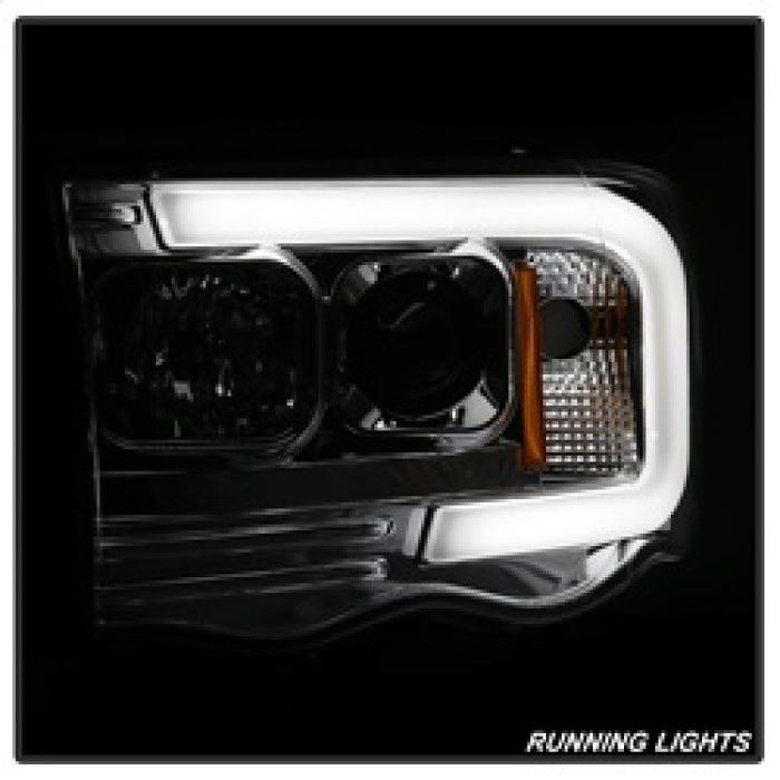 Phares de projecteur Spyder Dodge Ram 1500 02-05 V2 - Barre lumineuse DRL - Chrome PRO-YD-DR02V2-LB-C