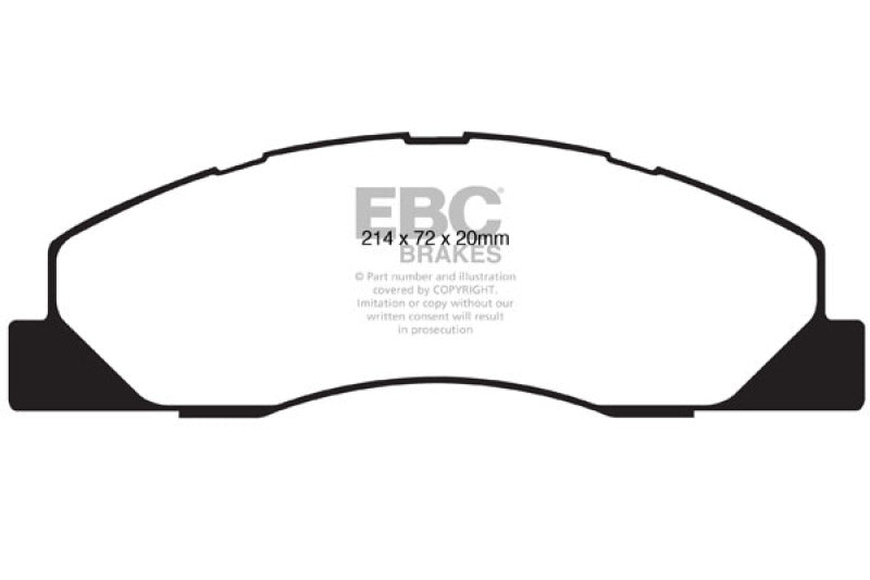 Plaquettes de frein avant EBC Yellowstuff pour Dodge Ram 2500 Pick-up 5.7 2WD/4WD 09-11