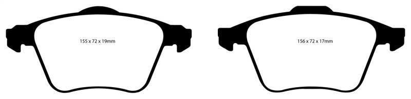 Plaquettes de frein avant Redstuff EBC 08-10 Volvo S60 2.5 Turbo T5