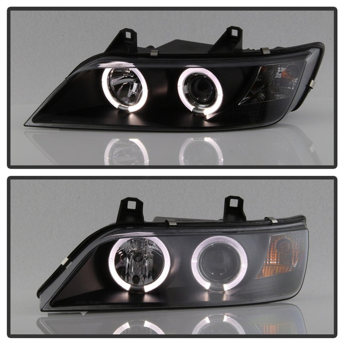 Phares de projecteur Spyder BMW Z3 96-02 LED Halo Noir Haut H1 Bas H1 PRO-YD-BMWZ396-HL-BK