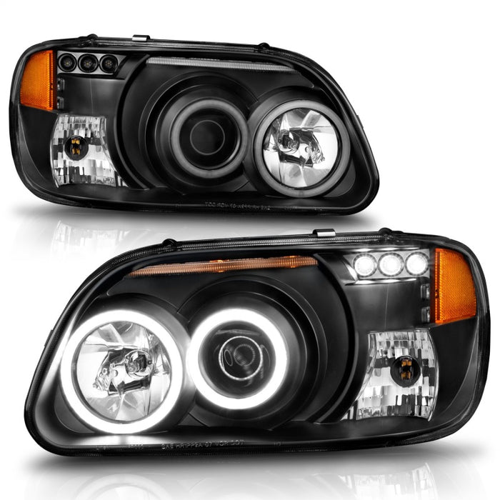 Phares de projecteur ANZO 1995-2001 Ford Explorer avec halo noir 1 pièce