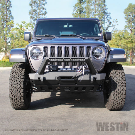 Pare-chocs avant Westin 18-19 Jeep Wrangler JL Stubby - Noir texturé