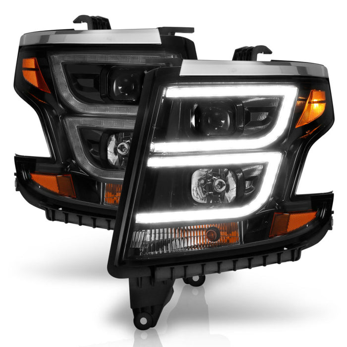 Phares de projecteur ANZO 2015-2020 Chevy Tahoe Style Plank Noir avec DRL