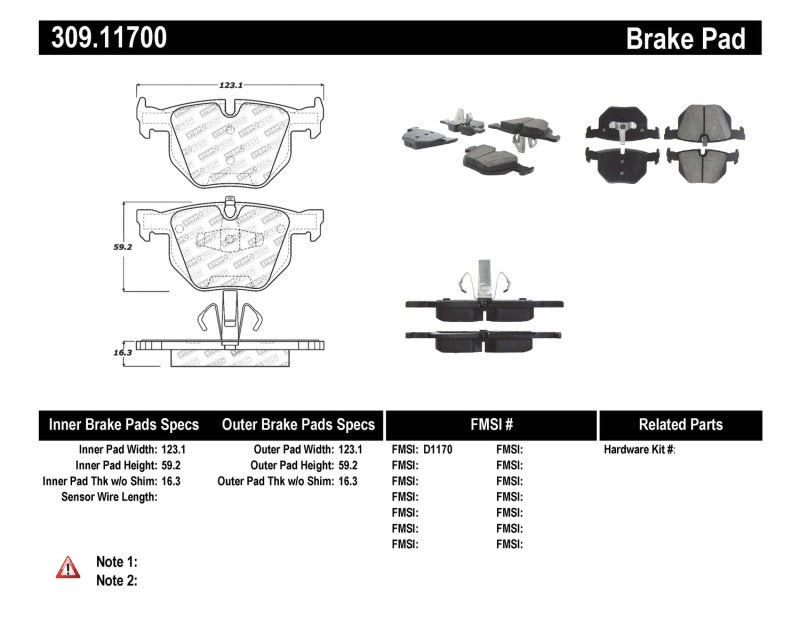 Plaquettes de frein arrière StopTech Performance pour BMW Série 330 (sauf E90) / Série 335 07-09