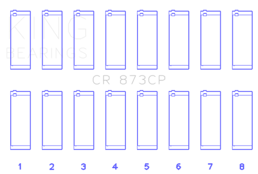 King GM 379/395 16V (Size .026) Connecting Rod Bearings (Set of 8)