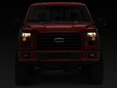 Phares Raxiom 15-17 Ford F-150 Axial OEM Style Rep - Boîtier chromé - Lentille fumée