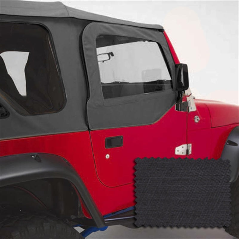 Rugged Ridge Upper Soft Door Kit Black Denim 97-06 Jeep Wrangler