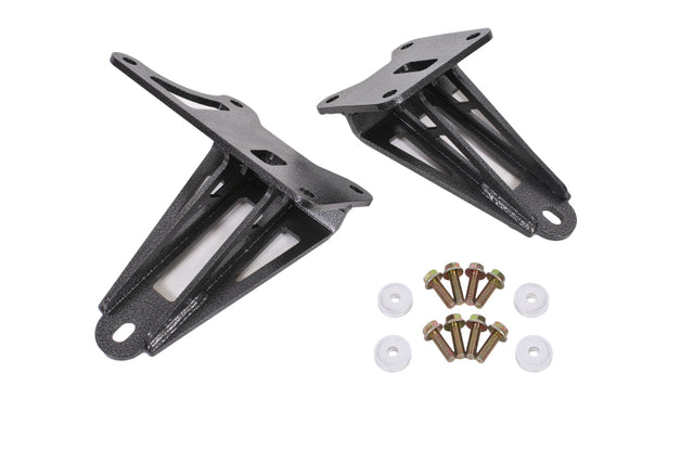 BMR 11-17 S197 Mustang Motor Mount Brackets - Black Hammertone BMR Suspension