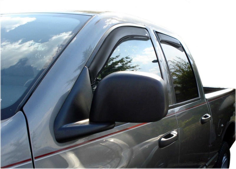 AVS 02-08 Dodge RAM 1500 Quad Cab Ventvisor In-Channel Front & Rear Window Deflectors 4pc - Smoke