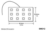 Panneau LED Diode Dynamics SMD12 - Rouge (simple)