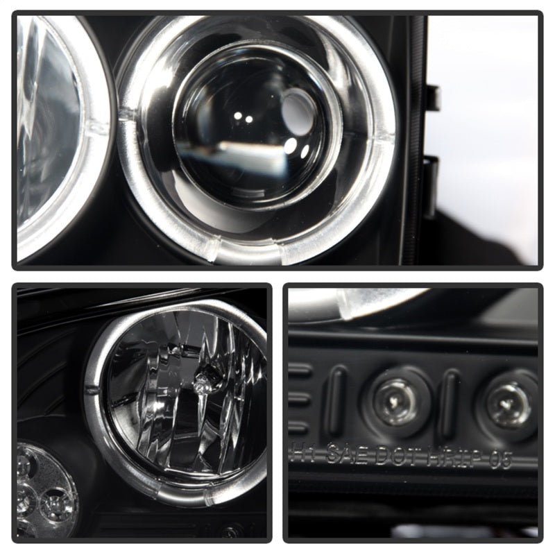 Phares de projecteur Spyder Dodge Charger 06-10 Halogène-LED Halo LED Blk Smke PRO-YD-DCH05-LED-BSM