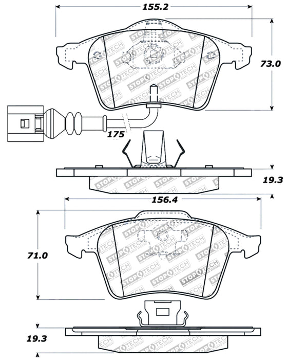 Plaquettes de frein avant StopTech Performance 08-09 VW Golf R/Golf R32 / 06-09 Passat (sauf Syncro)