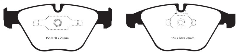 Plaquettes de frein avant Bluestuff EBC 06-12 pour BMW 335i 3.0T (E90/E92/E93)