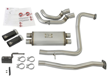 Échappement arrière de catalyseur aFe POWER Rebel Series 2-1/2 po 409 SS avec embouts noirs 16-17 Nissan Titan V8 5,6 L