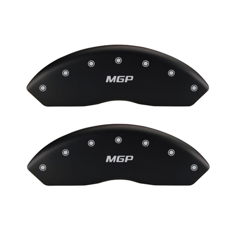 MGP Front set 2 Étrier Covers Gravé Avant Nœud Papillon Rouge finition argent ch