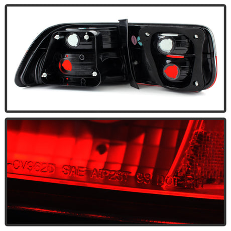 Feux arrière Spyder Honda Civic 96-00 2 portes en cristal Fumée rouge ALT-YD-HC96-2D-CRY-RS