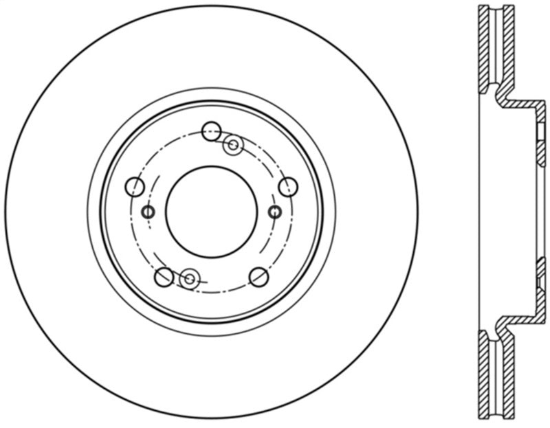 Disque de frein sport à fentes StopTech 2014 Honda Accord V6 Avant gauche