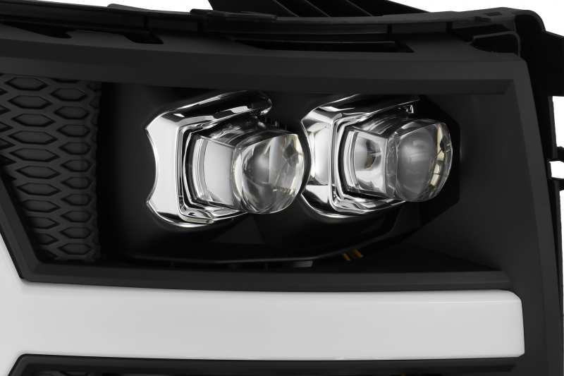 AlphaRex 07-13 Chevy 1500HD(NewBody) NOVA LED Proj Headlight Plank Sty Glos Blk w/Activ Lite/Seq Sig