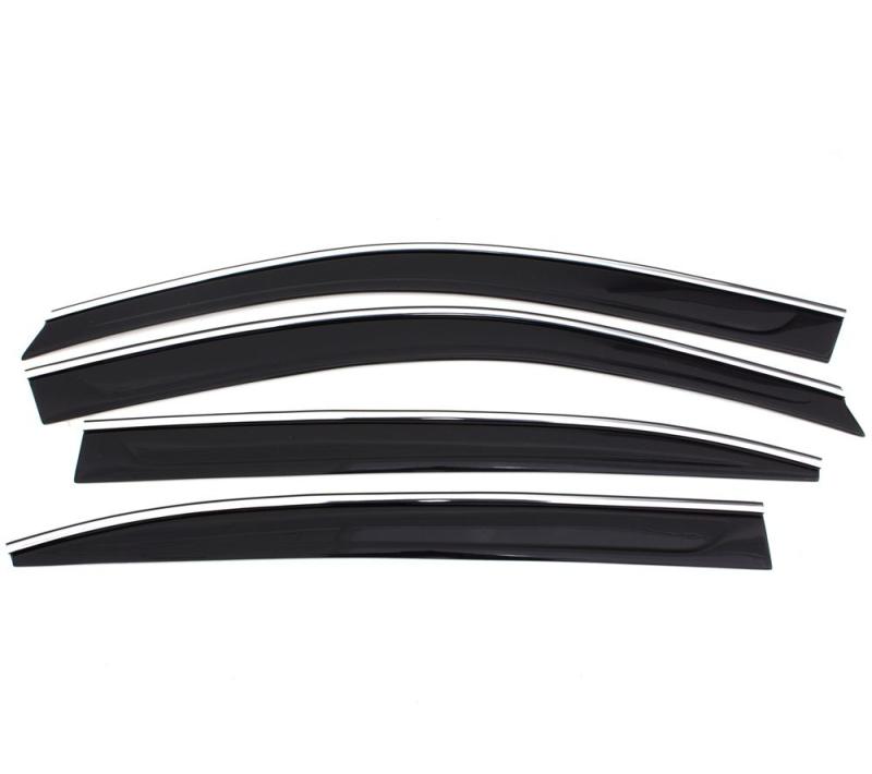 AVS 01-06 Lexus LS430 Ventvisor Low Profile Deflectors 4pc - Smoke w/Chrome Trim